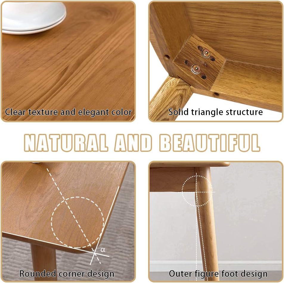 47' Dining Table Kitchen Table Dining Room Table Small Kitchen Table for Small Spaces Table Modern Home Furniture Dinner Table Rectangular (Natural)