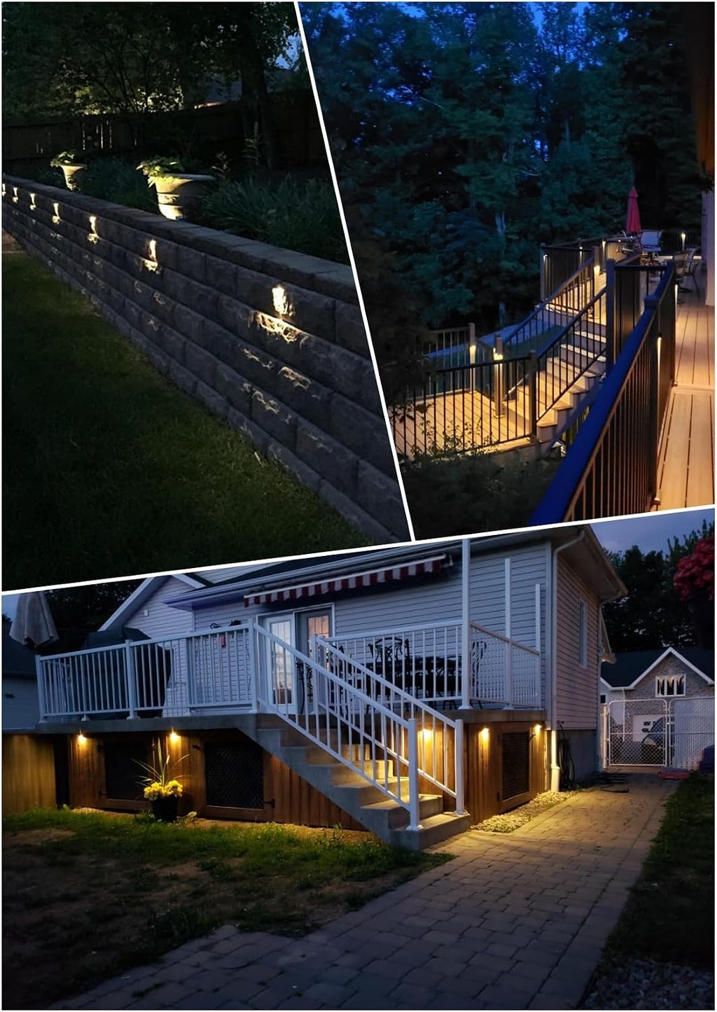 FVTLED LED Deck Lights Kit, Pack of 20 Low Voltage Step Stair Lights Φ1.97 Outdoor Garden Yard Recessed Landscape Pathway Warm White LED Deck Lighting, Bronze