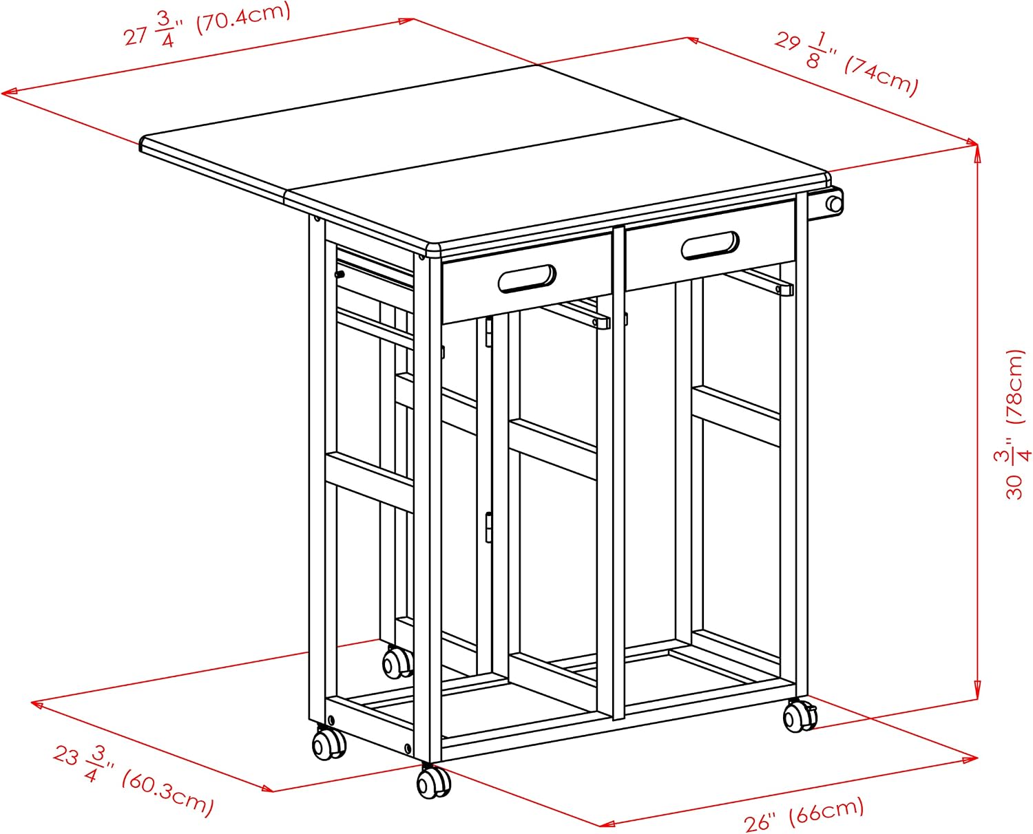 Winsome Suzanne Kitchen Table Set with Stools, 33' in Coffee, Convenient Sturdy Mobile Kitchen & Dining Room Table & Chairs with Storage for Small Spaces, Dorms, Apartments