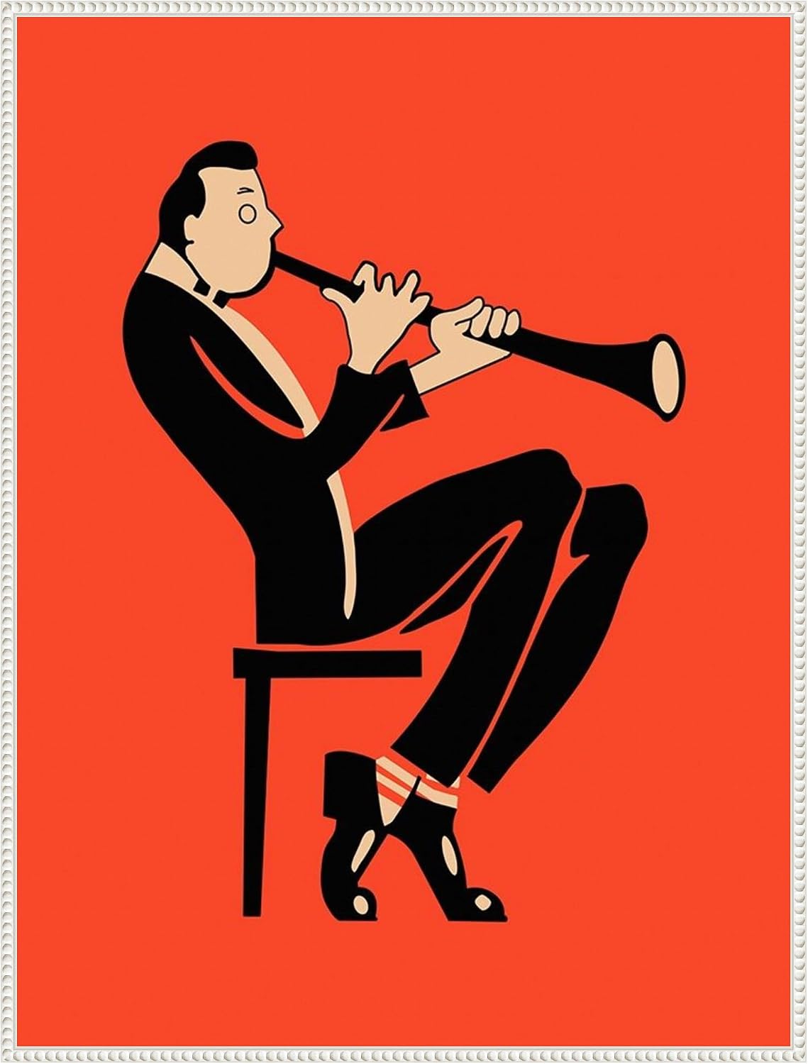 Amanti Art Framed Canvas Wall Art 42x32 The Clarinet by Mark Rogan, Framed Wall Art Canvas, Music Artwork, Traditional Decor, Oversize Poster Painting for Living Room, Bedroom, Bathroom, Kitchen,