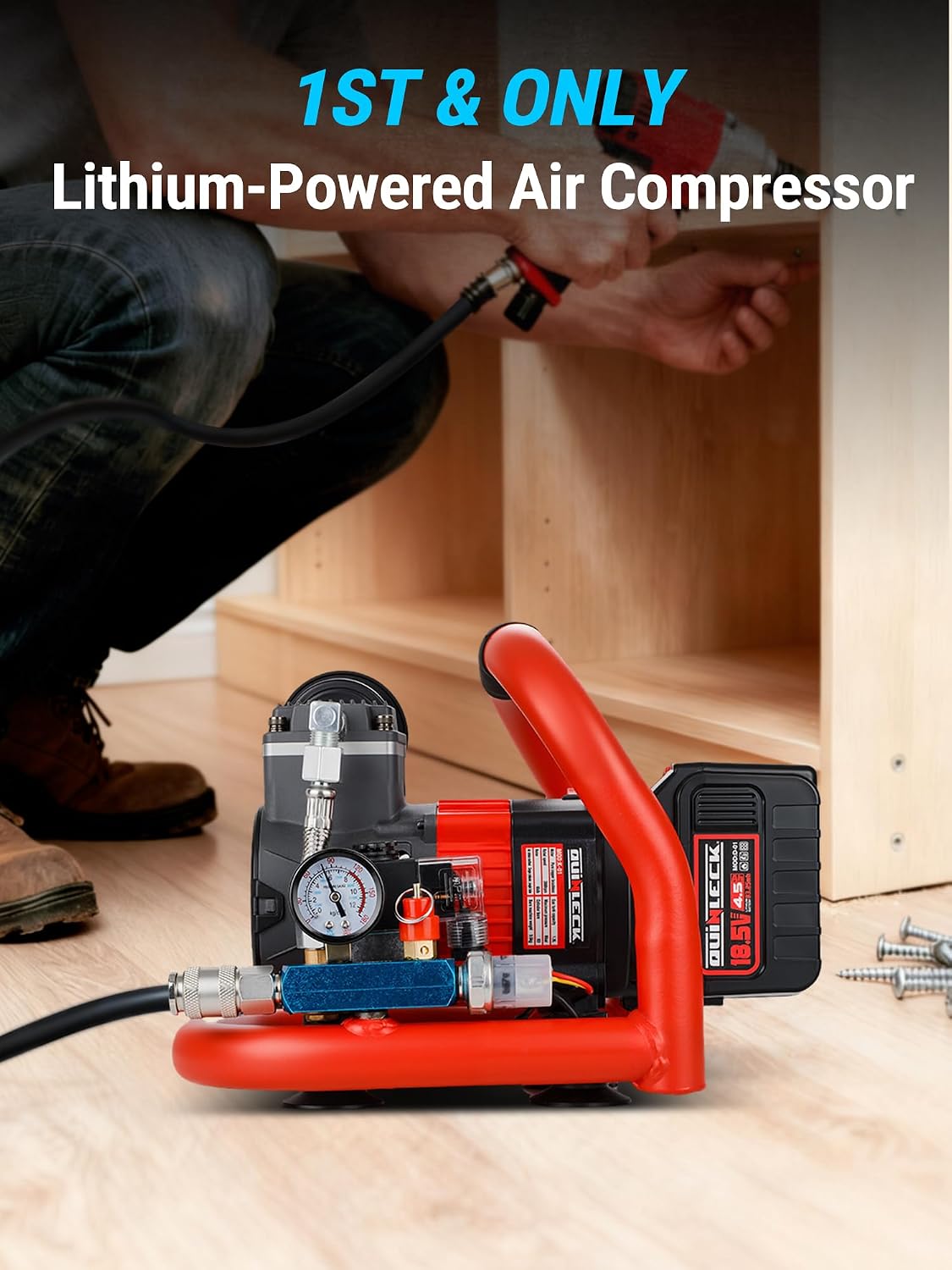 Ultra Quiet Cordless Air Compressor Compatible with for Makita Battery,Portable Air Compressor Oil Free 18V 18.5V 21V,60dB,Small Lightweight Universal for Woodwork Nailing Car Pneumatic Tool
