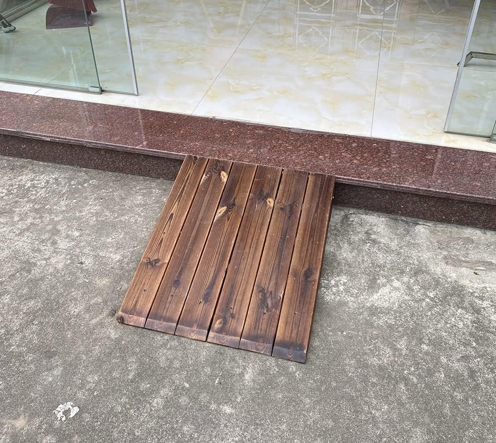 Wooden Threshold Ramps for Doorways, 4inch/7inch/8inch Rise Porch Wheelchair Ramps, Non Slip Portable Home Entry Ramps (Size : 90x70x20cm)