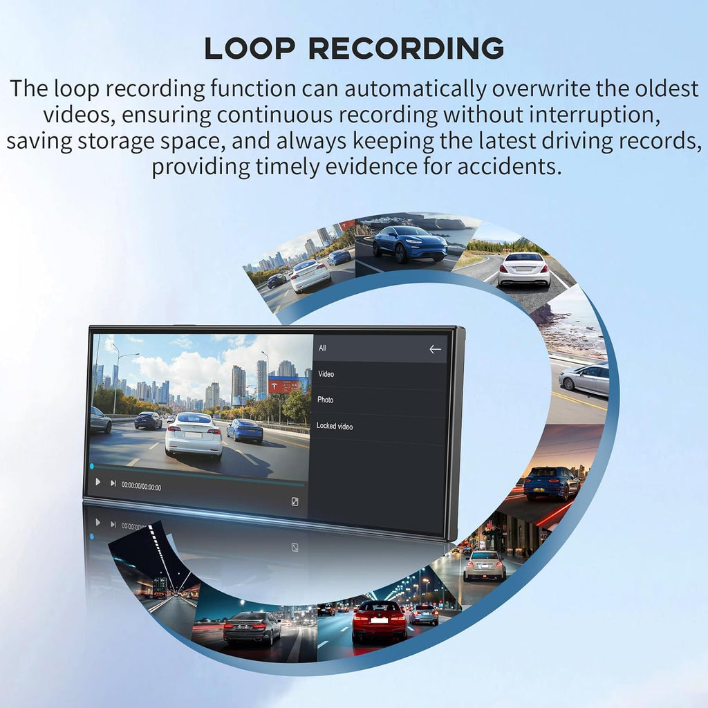 Largest 11.5' Portable Carplay Screen for Car, 4K Wireless Car Play & Android Auto, Upgrade Touchscreen with Dash Cam, App Control/Loop Recording/Backup Camera/Mirror Link/GPS/FM for All Vehicles