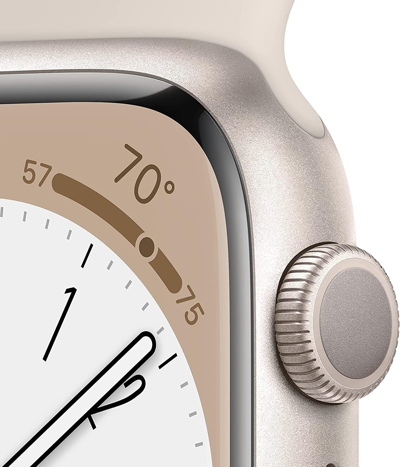 Apple Watch Series 8 [GPS, 45mm] - Starlight Aluminum Case with with Starlight Sport Band, S/M (Renewed)