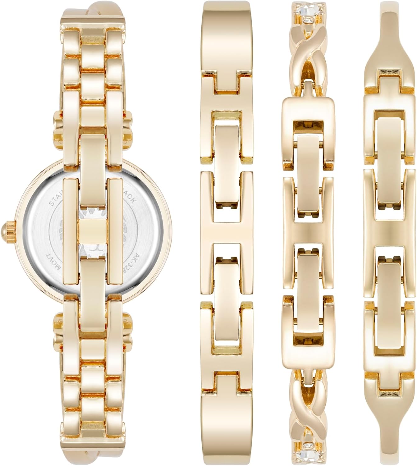 Anne Klein Women's Bangle Watch and Premium Crystal Accented Bracelet Set