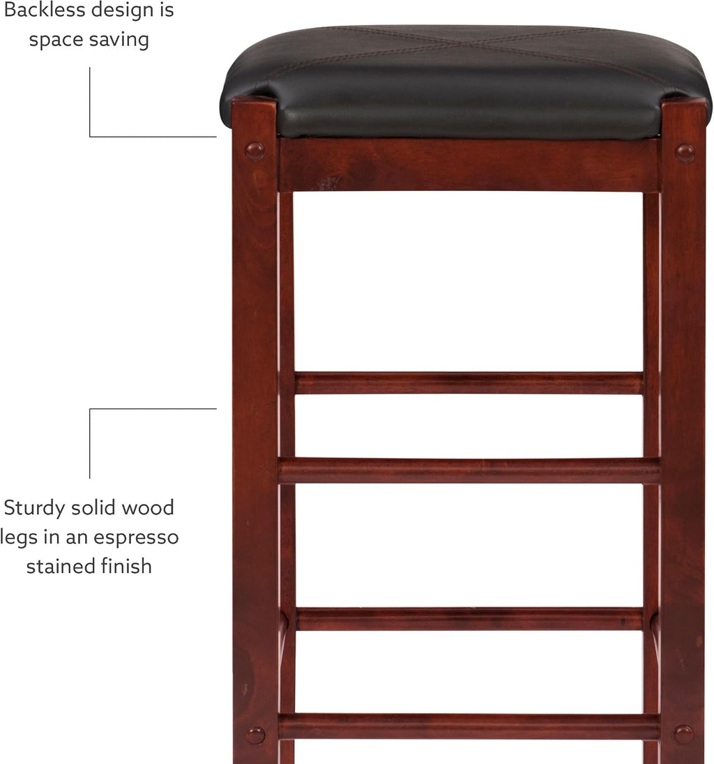 Linon Brown 3-Piece Table Faux Marble Tavern Set, 42' w x 22.25' d x 36' h