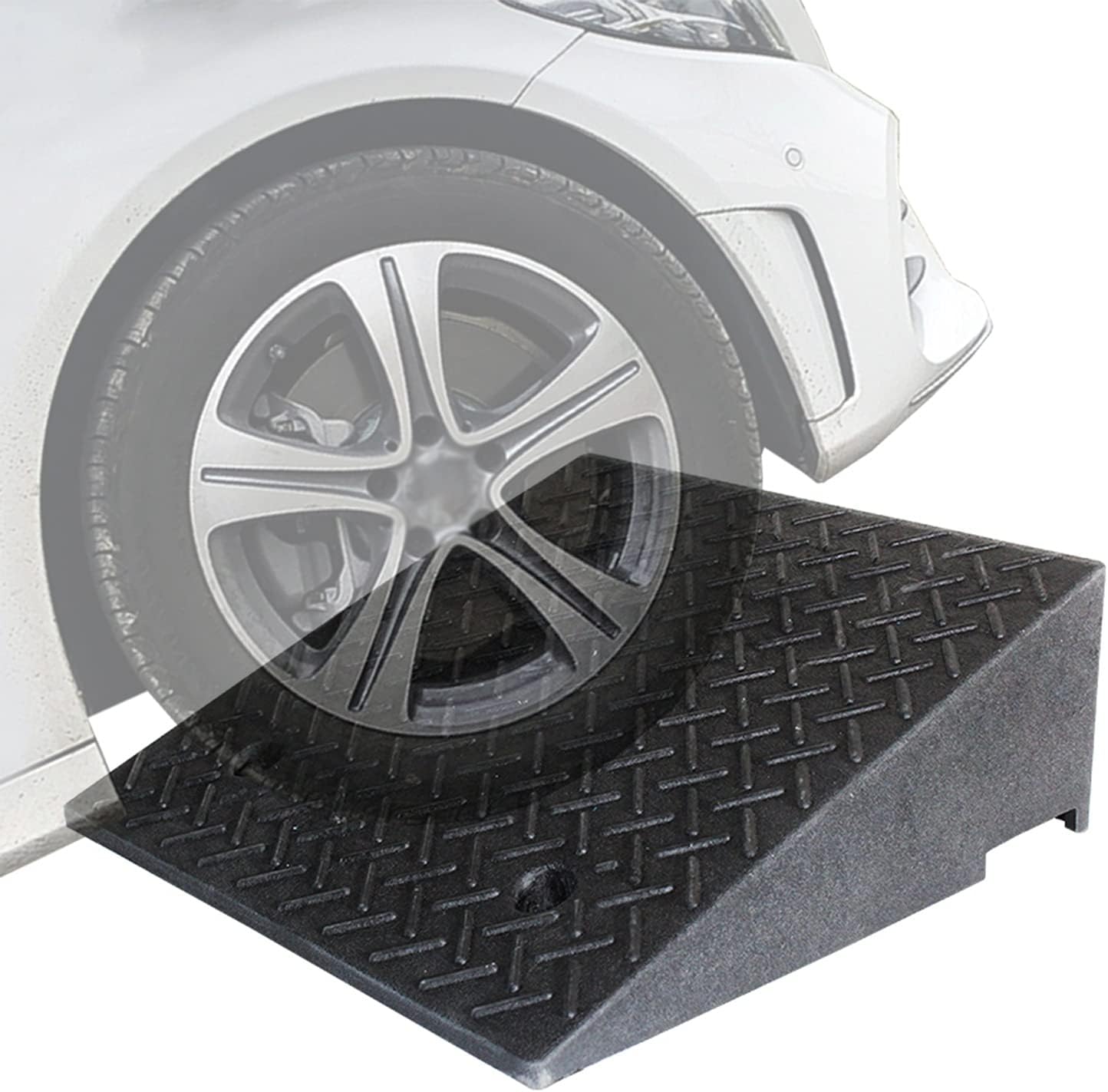 Stair Steps Threshold Doorways Ramp for Wheelchairs/Car, 1.5inch / 2inch / 3inch / 4inch Rise Garage Door Driveway Non-Slip Small Ramps, Load 3tons (Size : 6cm/2.4in)