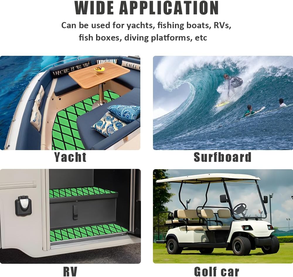 98.4'×45.2'/ 37.8' Self-Adhesive Boat Flooring EVA Foam Boat Decking Sheet Non-Slip for Yachts,Gardens,Kart,etc
