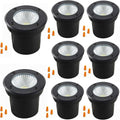 Outdoor Landscape Lights,5W 500lm,High Voltage 110V 120V Ground Lights,IP65 Waterproof LED Well Light,3CCT Selectable Underground Lamps Wired for Garden,Pathway,Driveway,Pack of 8