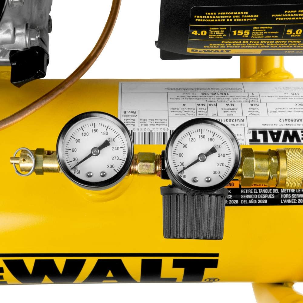 DeWalt 4 Gallon Portable Gas Powered Oil Free Honda Engine Direct Drive Air Compressor (DXCMTA5590412)