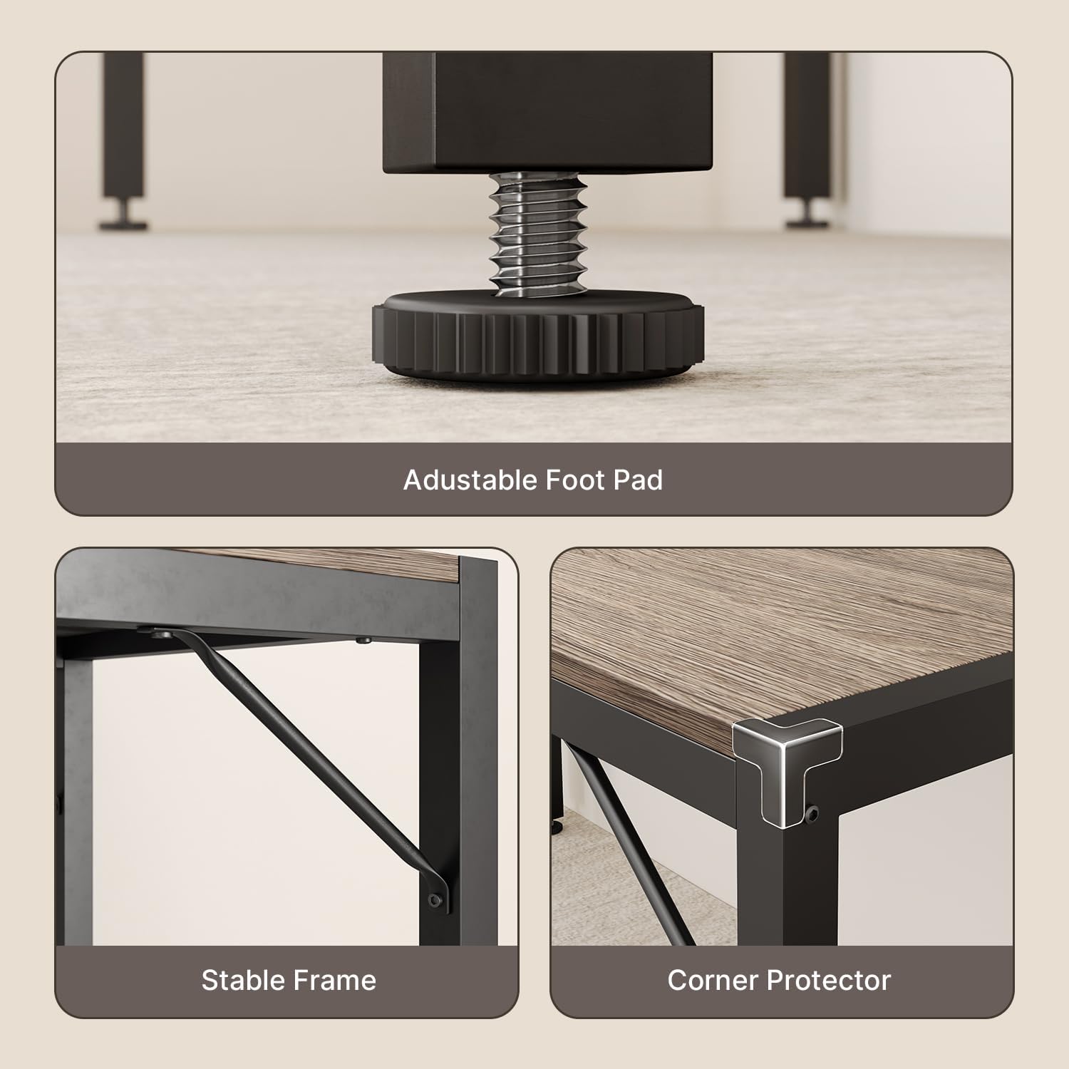 Gizoon 63' Dining Room Table Set for 6, Kitchen Table with 2 Benches and 2 Stools, Dining Table Set with Metal Frame, Space-Saving Kitchen Table Set for Apartment, Grey