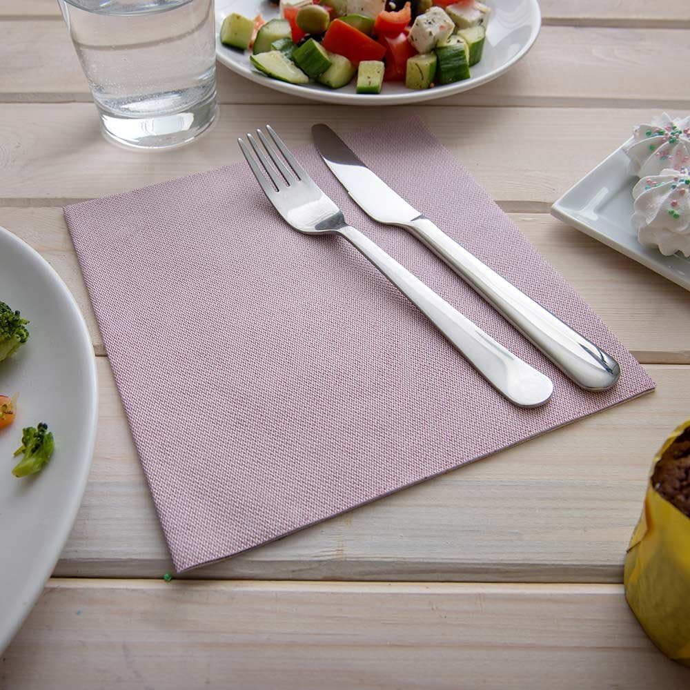Restaurantware Luxenap 15.75 Inch Disposable Napkins 600 Soft Linen Like Napkins - Absorbent Air Laid Bordeaux Denim Inspired Paper Cloth Like Napkins Pre-folded For Dinner Party Guests