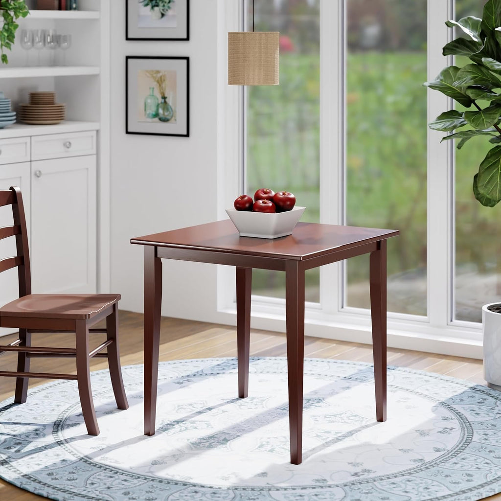 Winsome Groveland Wooden Square Dining Table, 29' in Walnut, Practical & Elegant Table for Eating, Study, Work, Sturdy Furniture for Kitchen, Dining Room, Office, Entryway