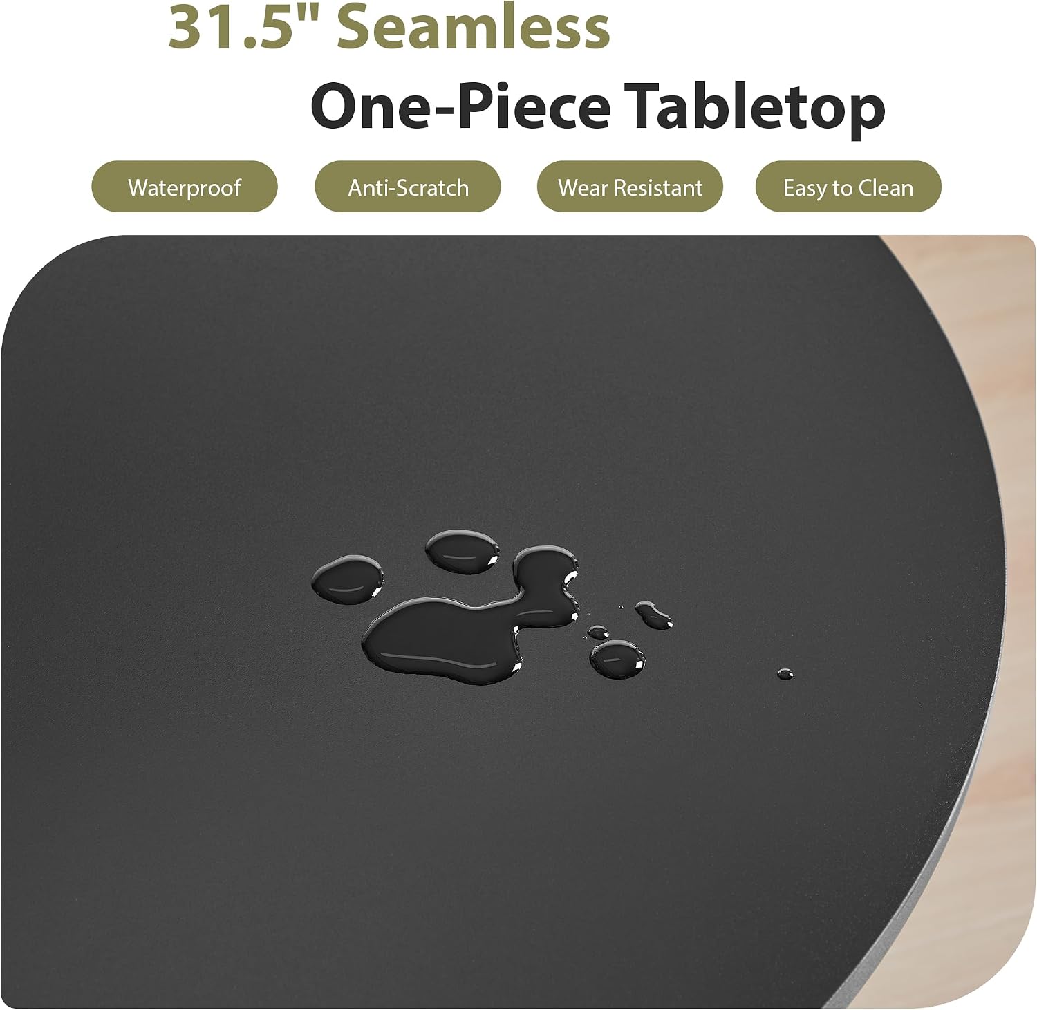 31.5' Round Dining Table for 2-4, Modern Kitchen Table with 2-Tier Storage Shelf, Small Wooden Circle Dining Tables with Fluted Base for Home Dining Room Living Room (Black)