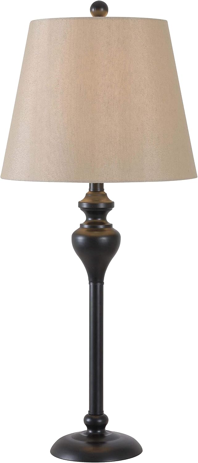 Kenroy Home Charlotte 3-Pack - 2 Table Lamps, 1 Floor Lamp with Oil Rubbed Bronze Finish, Classic Style, 30.5' Height, 13' Width, 13' Depth