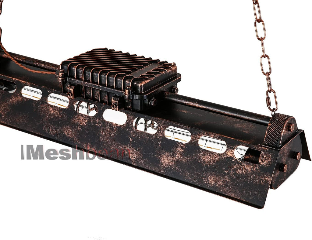 iMeshbean Industrial Steampunk Chandelier Pool Table Ceiling Light Fixture Wrought Iron Pendant Lamp for Bar Kitchen Island Dinging Room