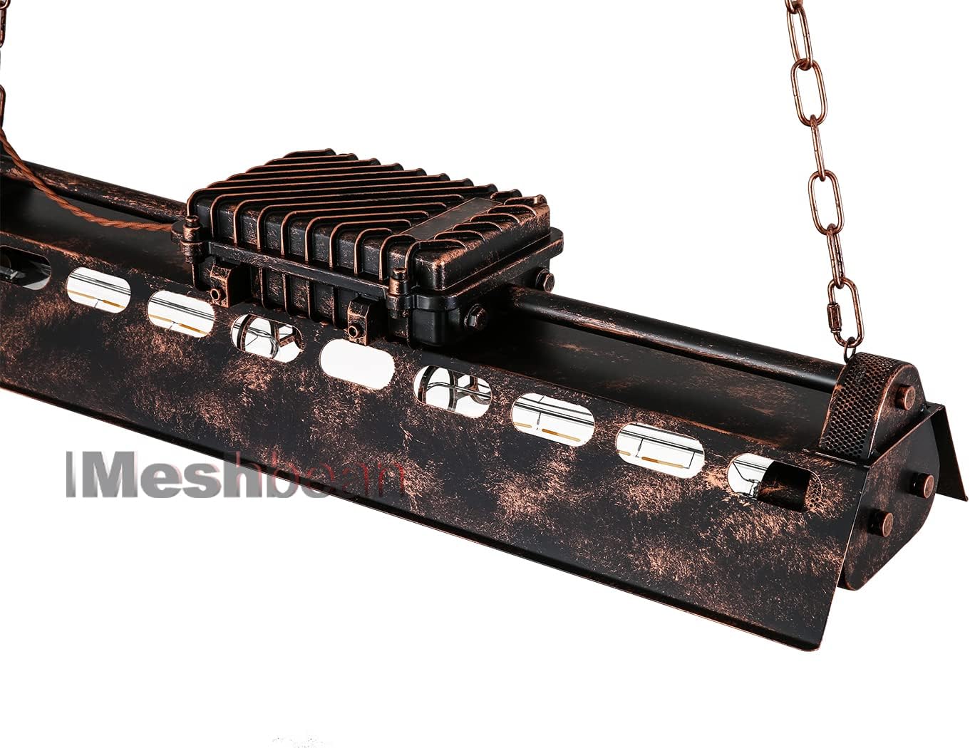 iMeshbean Industrial Steampunk Chandelier Pool Table Ceiling Light Fixture Wrought Iron Pendant Lamp for Bar Kitchen Island Dinging Room