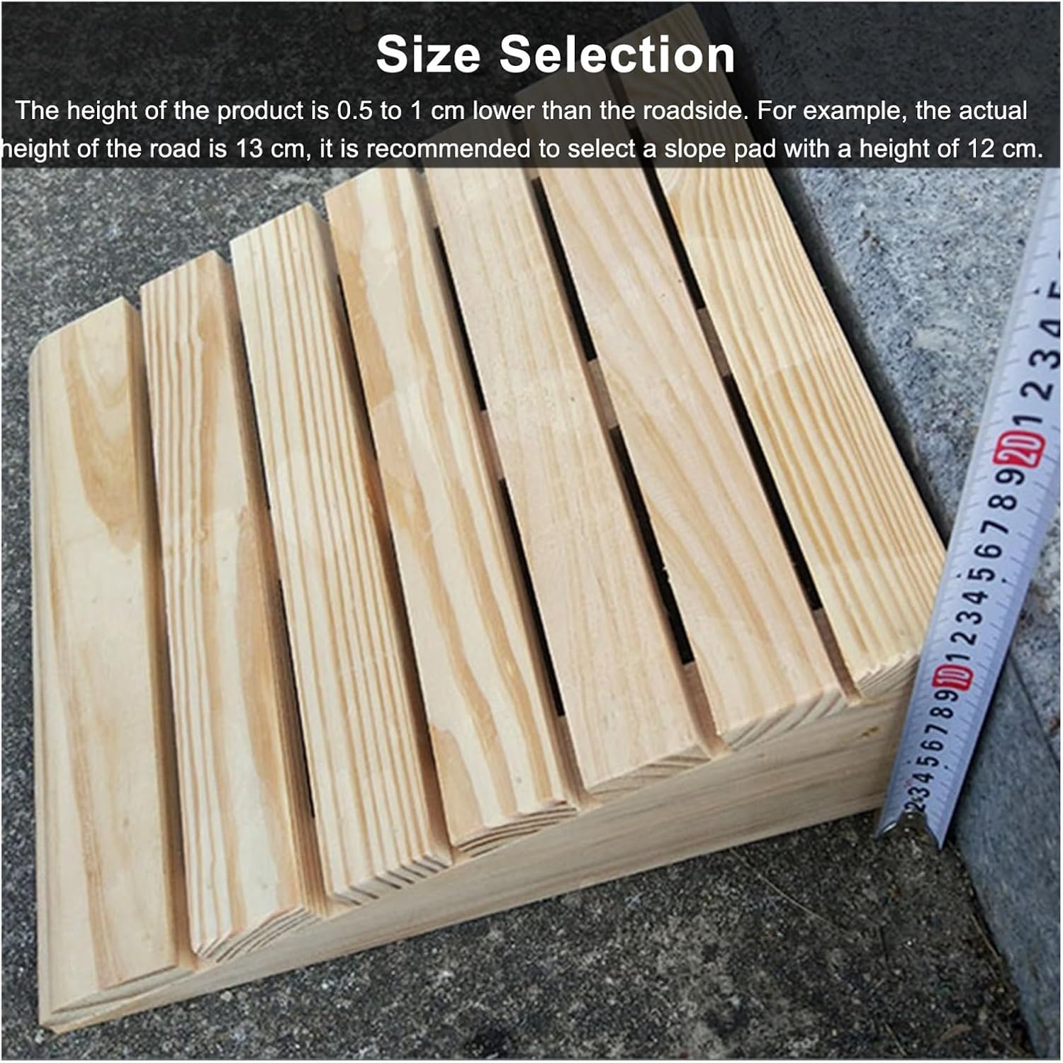 Portable Threshold Ramp 7inch Tall Wooden Threshold Ramps for Doorways, Portable Anti-Slip Curb Slope for Pets/Kids/Elderly/Disabled, Load - 270kg(60x45x18cm/23.6x17.7x7in)