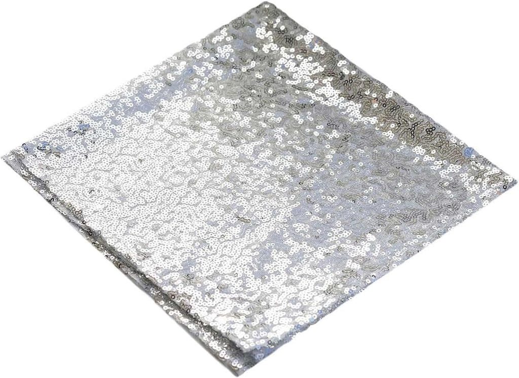 50 pcs 20-Inch Silver Sequins Napkins - for Wedding Party Restaurant Holiday Dinner