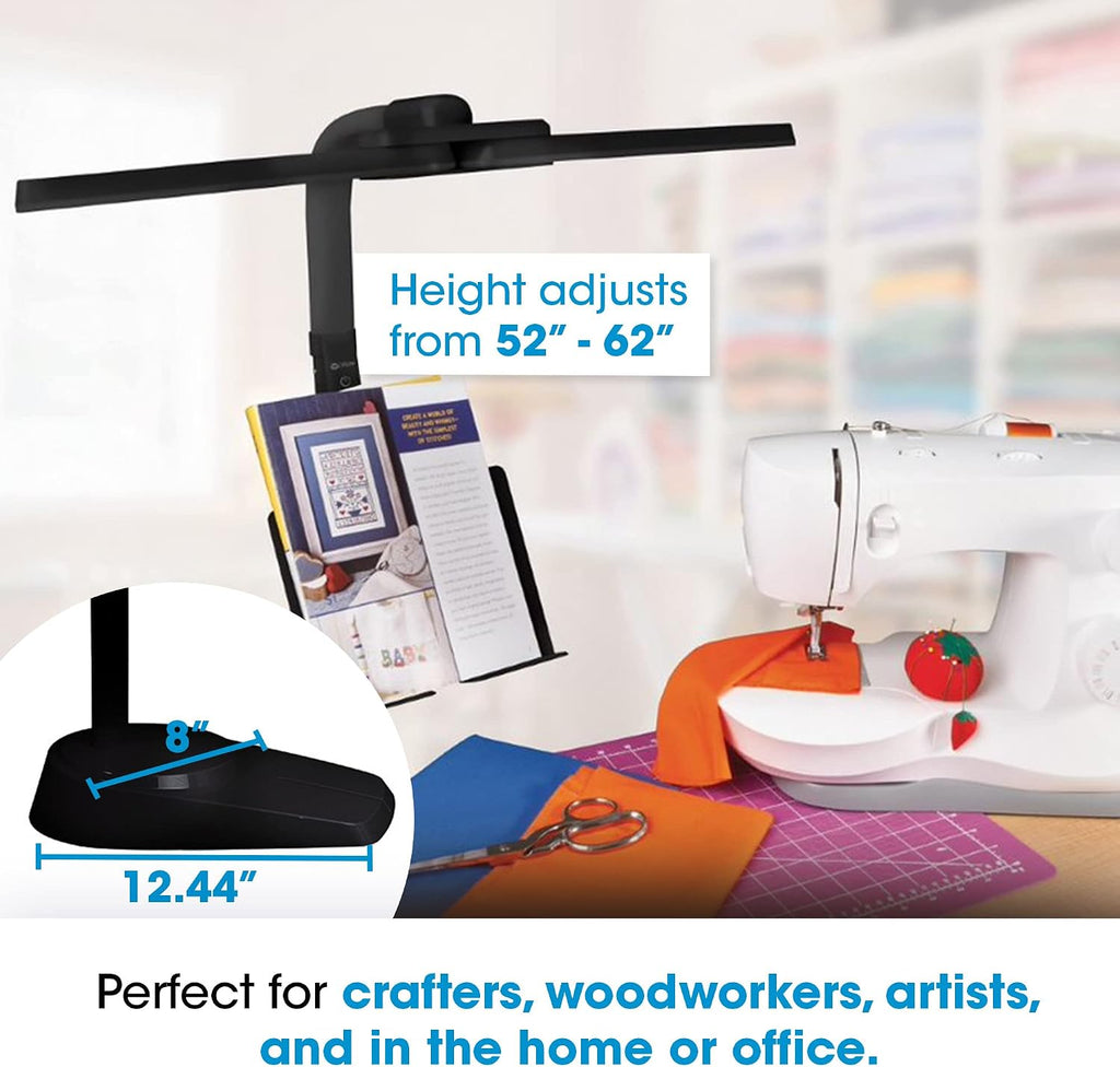 OttLite Dual Shade LED Standing Floor Lamp with Adjustable Stand - Wide Range of Illumination with Built-in 2.1A USB Charging Port and Flexible Neck - 4 Brightness Settings for Reading & Studying