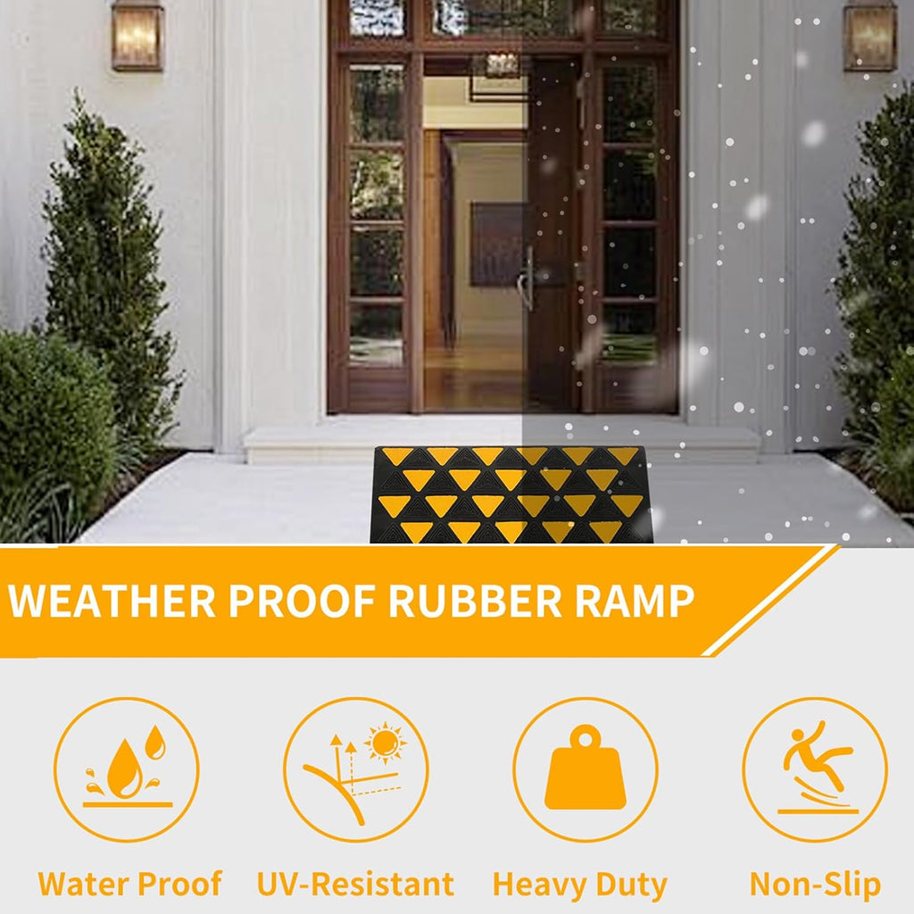 BESEA Rubber Curb Ramp 6' inch High 23.6' Length (Heavy Duty Ramp, 1PCS), for Driveway Curb Ramp Car Motorcycle Loading Dock Truck Pickup Truck Threshold Ramp(6 inch Height, Capacity 60000lbs)-1pack