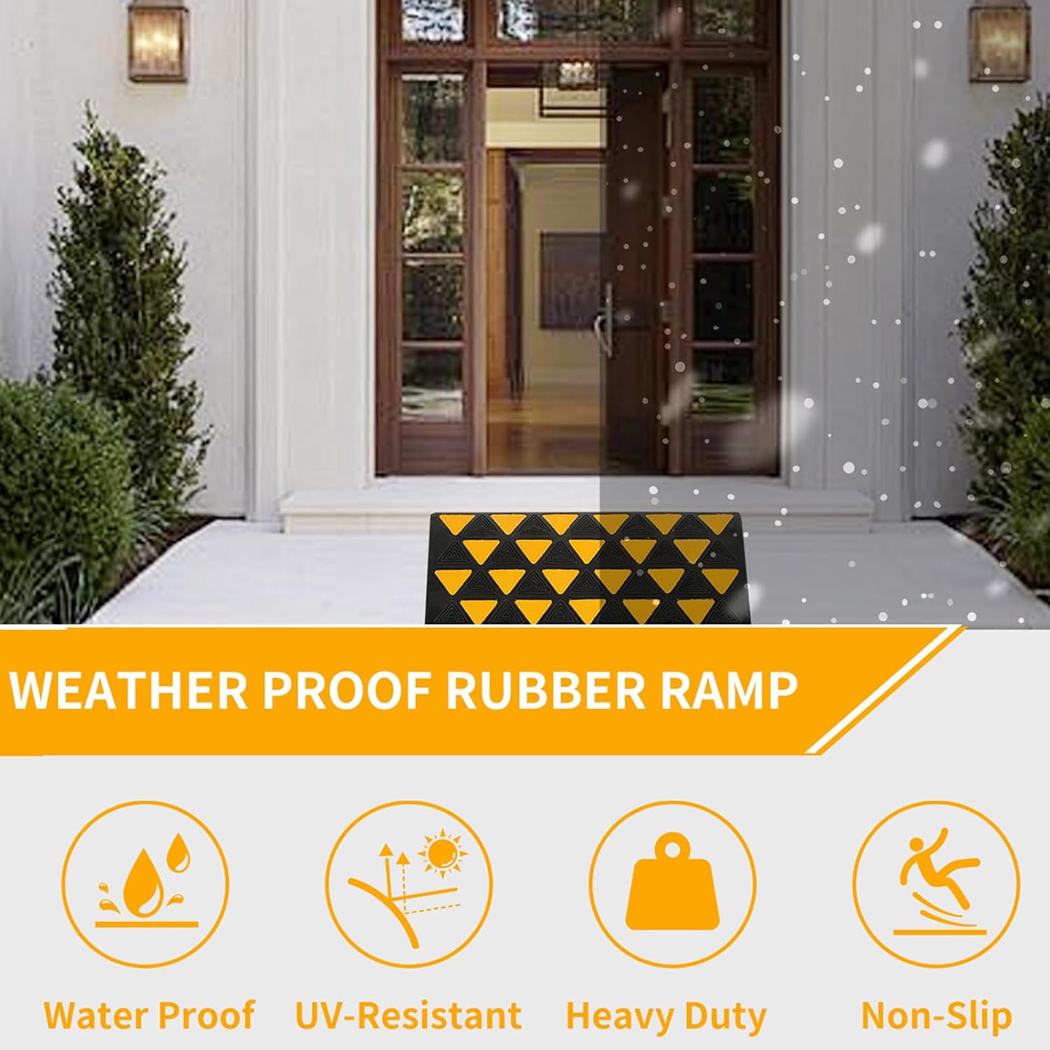 BESEA Rubber Curb Ramp 6' inch High 23.6' Length (Heavy Duty Ramp, 1PCS), for Driveway Curb Ramp Car Motorcycle Loading Dock Truck Pickup Truck Threshold Ramp(6 inch Height, Capacity 60000lbs)-1pack