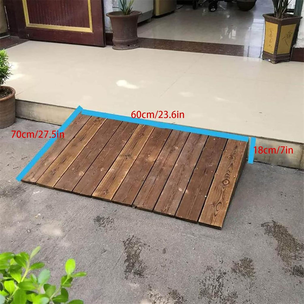 4' 7' 8' 10' 12' Rise Wheelchair Ramps for Transition Doorways,Driveways,Steps,Garages, Wood Home Threshold Ramps for Walkers/Motorcycle/Disabled Chair, Non-Skid Surface (Size : 60x70x18cm)