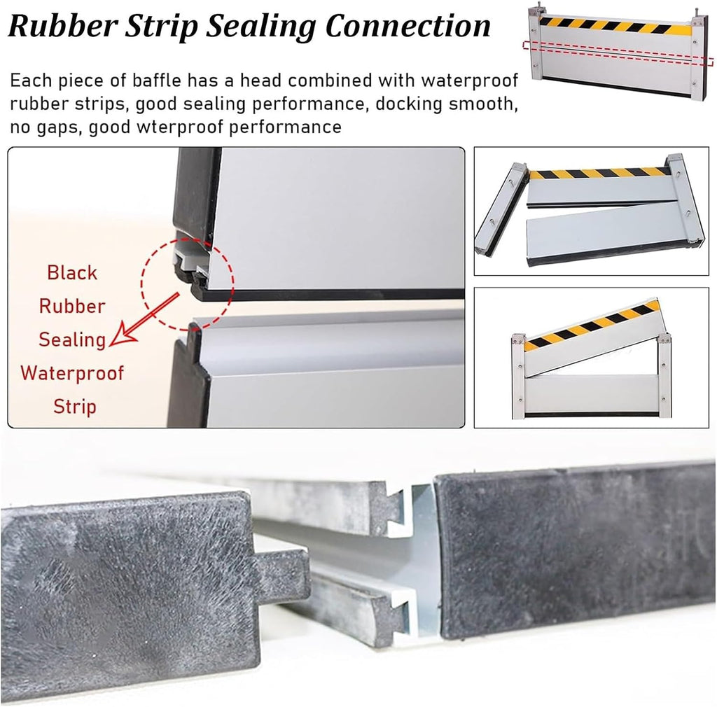 Exterior Mounted Door Flood Threshold Kit 40cm High, Aluminum Flood Barrier, Suitable For Front Door/warehouse/garage/basement, Removable Temporary Waterproofing System ( Color : L-205cm80.6in/6.7ft ,