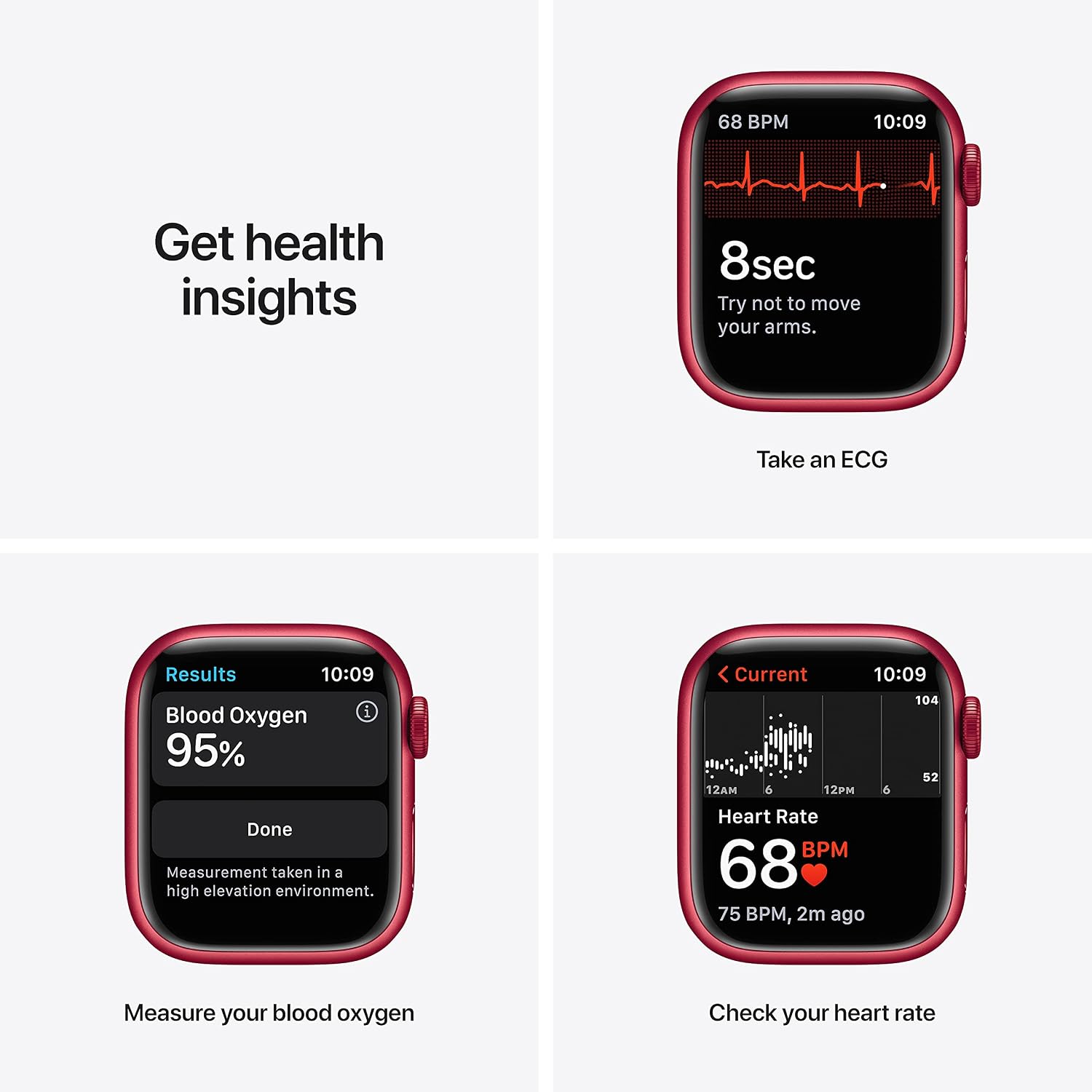 Apple Watch Series 7 [GPS + Cellular 41mm] Smart watch w/ (PRODUCT)RED Aluminum Case with (PRODUCT)RED Sport Band. Fitness Tracker, Blood Oxygen & ECG Apps, Always-On Retina Display, Water Resistant