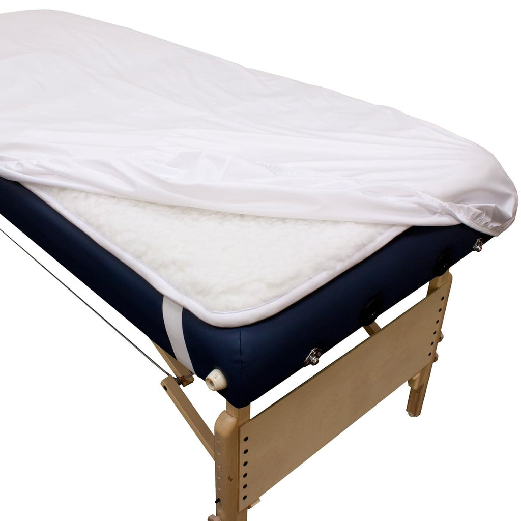 Body Linen 10 Pack Protective Massage Table Cover - Reusable Massage Table Barrier with Wipe Clean Surface. Waterproof PUL Material, Machine Washable. - White