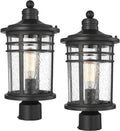 Darkaway Large Outdoor Post Lights Lamp Posts Outdoor Lighting, 17inch Post Lights Waterproof 2 Pack Outdoor Light Fixtures with Glassfor Outside Patio Yard Pathway