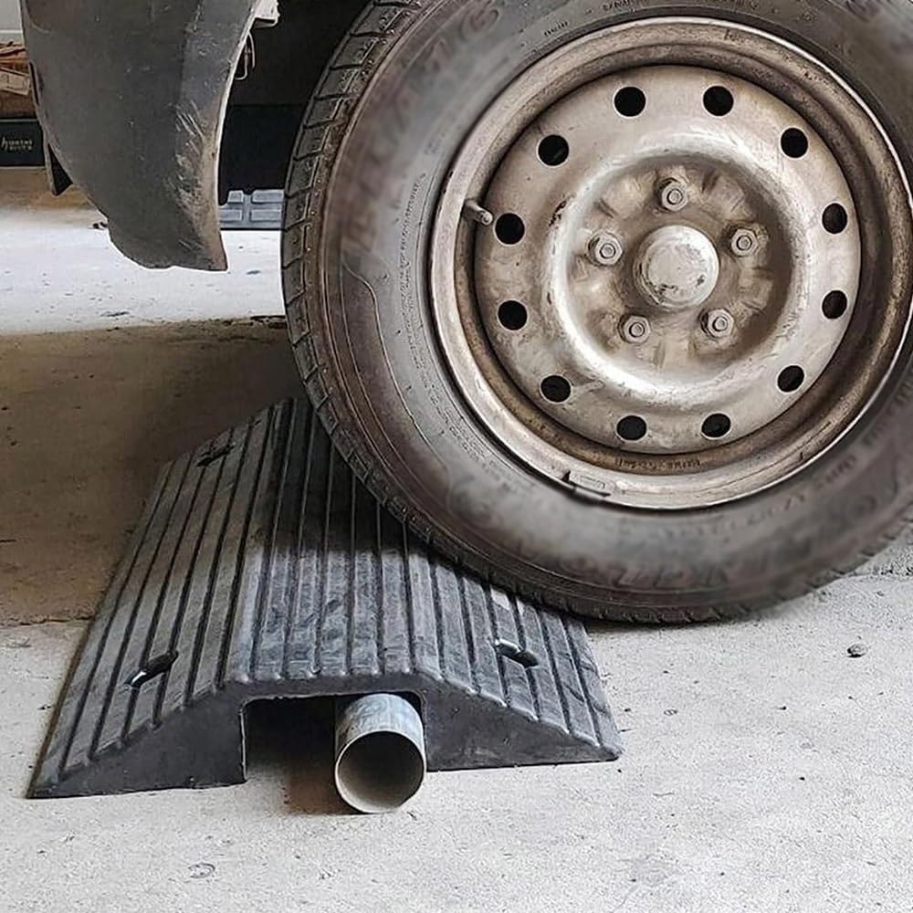 Threshold Bridge Ramp 3' Rise Rubber Threshold Ramp Heavy Duty Bridge Threshold Ramps Non-Slip Handicap Ramp for Doorways