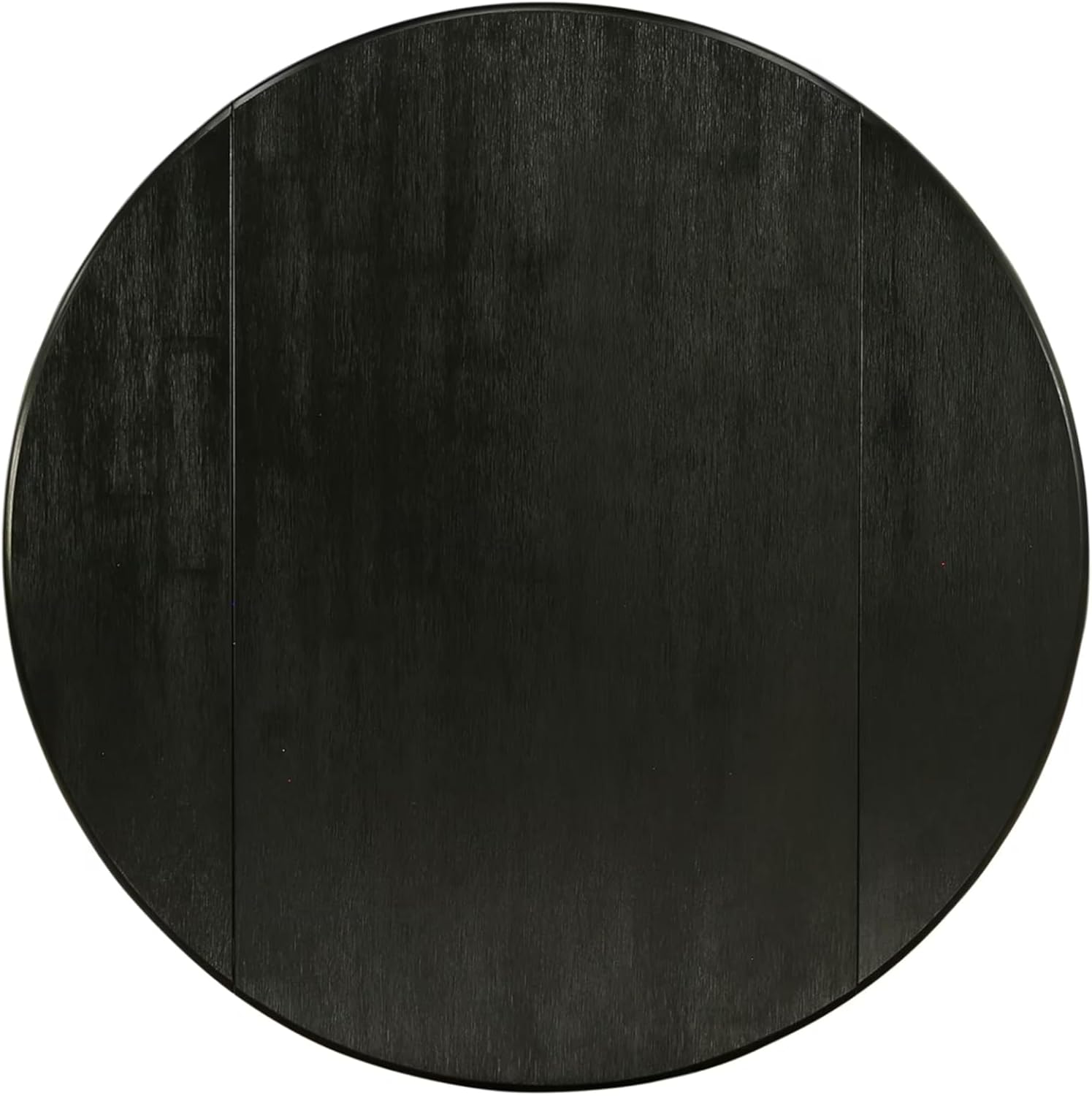 East West Furniture DLT-ABK-TP Dublin Dining Table - a Round Wooden Table Top with Dropleaf & Pedestal Base, 42x42 Inch, Wirebrushed Black