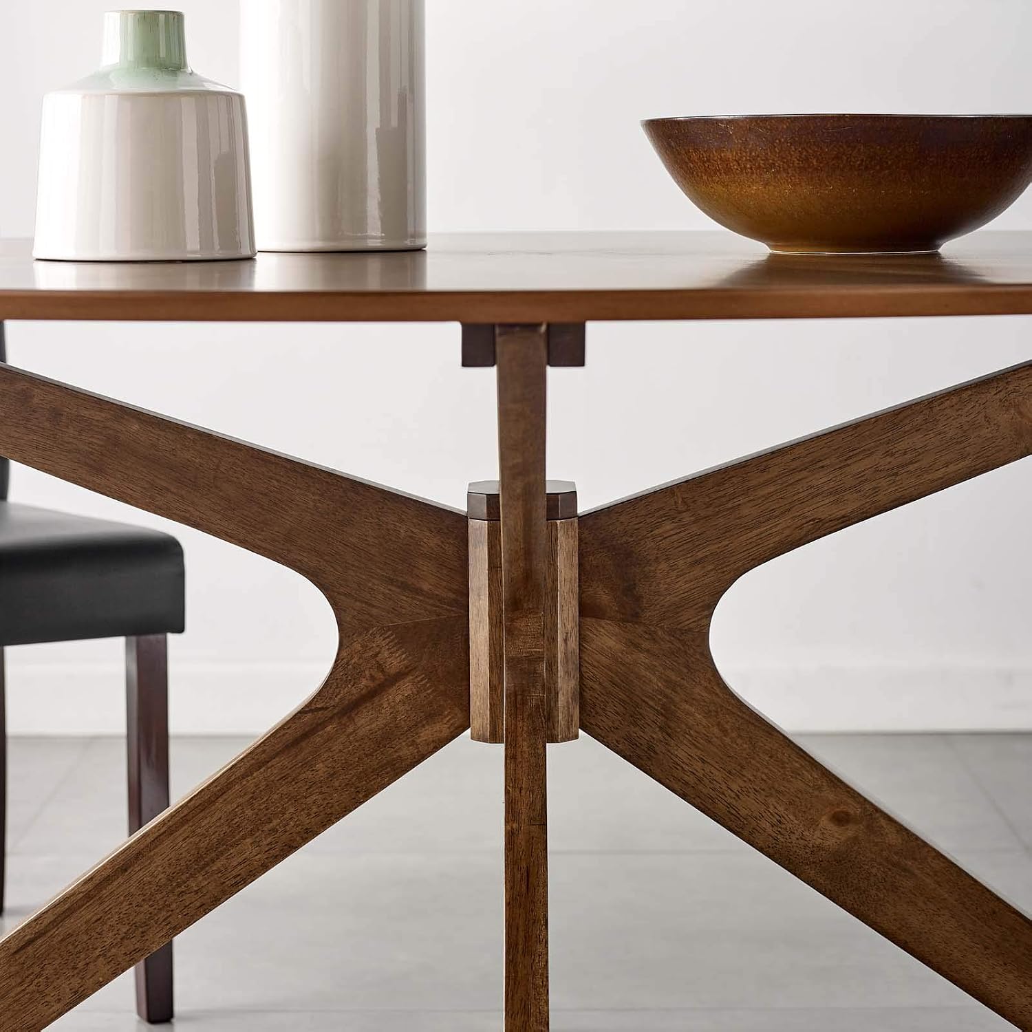 Modway Crossroads 63' Oval Wood Dining Table, Walnut