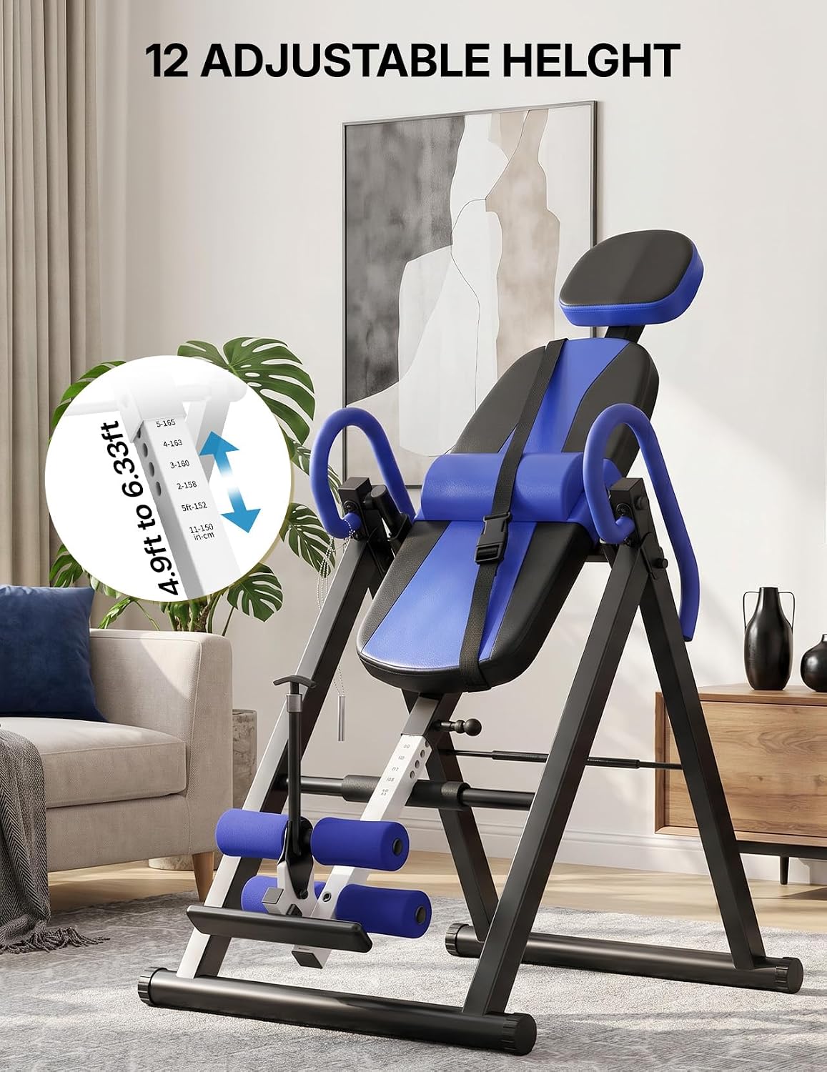 YOLEO Gravity Inversion Table for Back Pain Relief 2026 New Inversion Table w/Lumbar Support Easy to Assemble Back Stretcher Machine 300 lbs