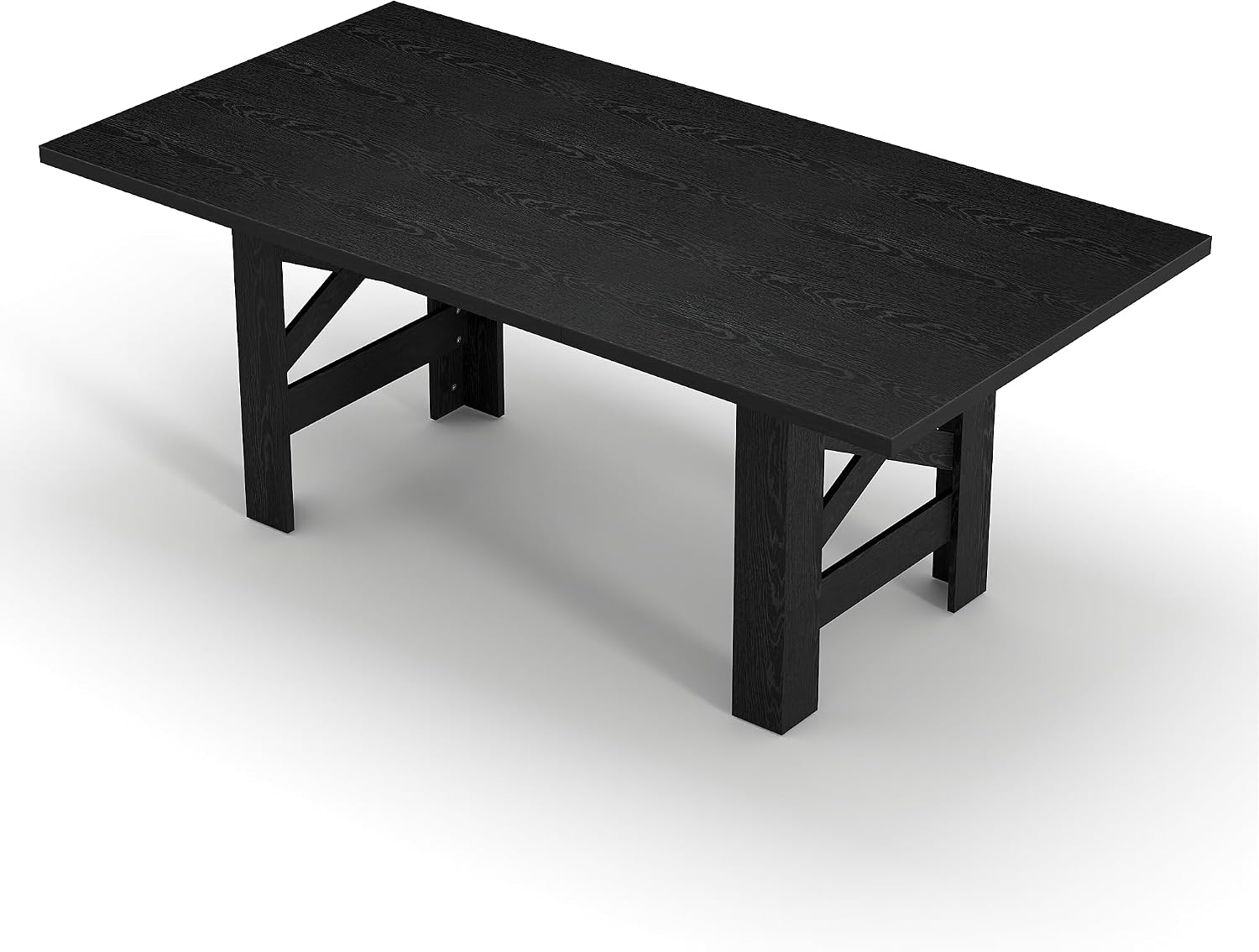 Garvee Wood Farmhouse Dining Table for 6-8, Heavy Duty Large Kitchen Table, 70.87' Long Rectangular Dining Room Tables with Strong Legs, Thickness Tabletop, for Big Family, Dinette, Rustic Black