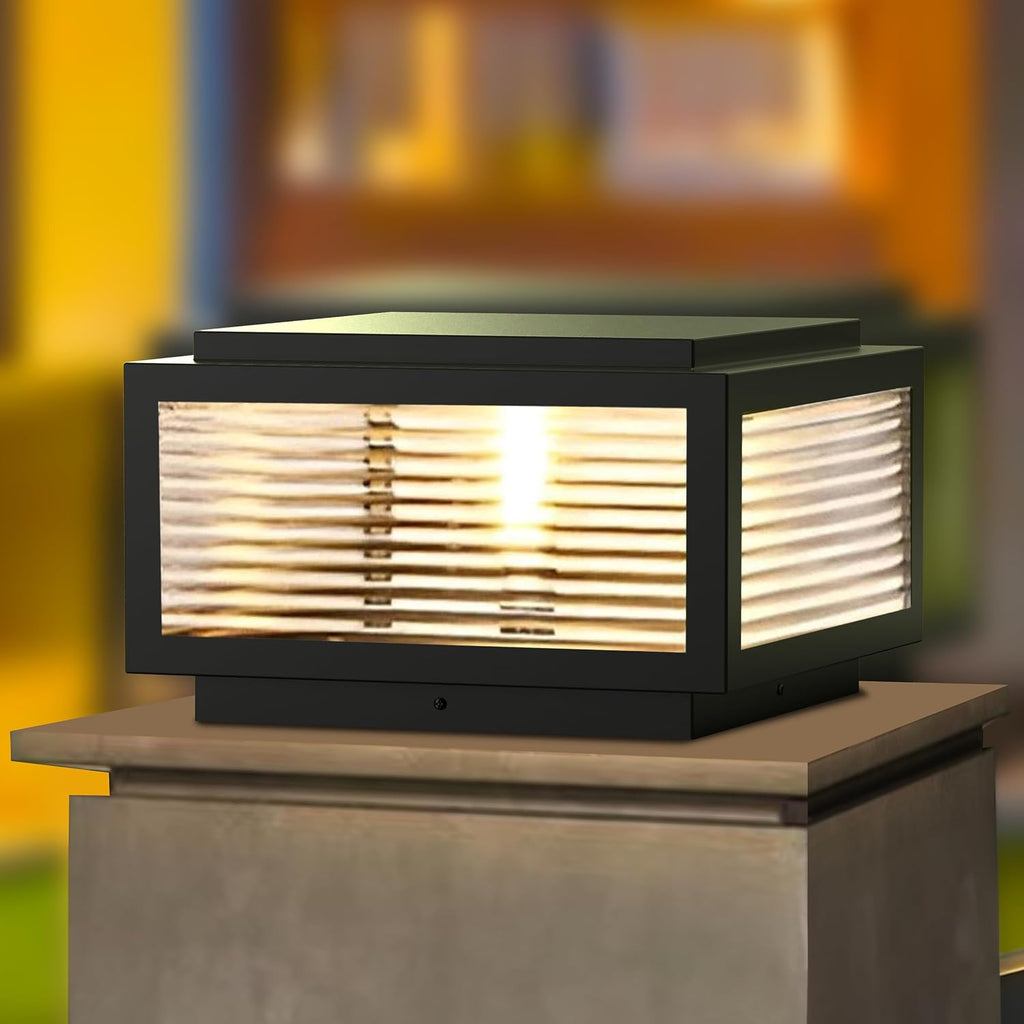 Outdoor Post Light 24X24 in, Column Light,Wired Lantern Column Lamp 110-240V(12-36V Replace Bulb),Garden Light,IP54 Waterproof, Base E26,LED Post lamp,Fence Post caps