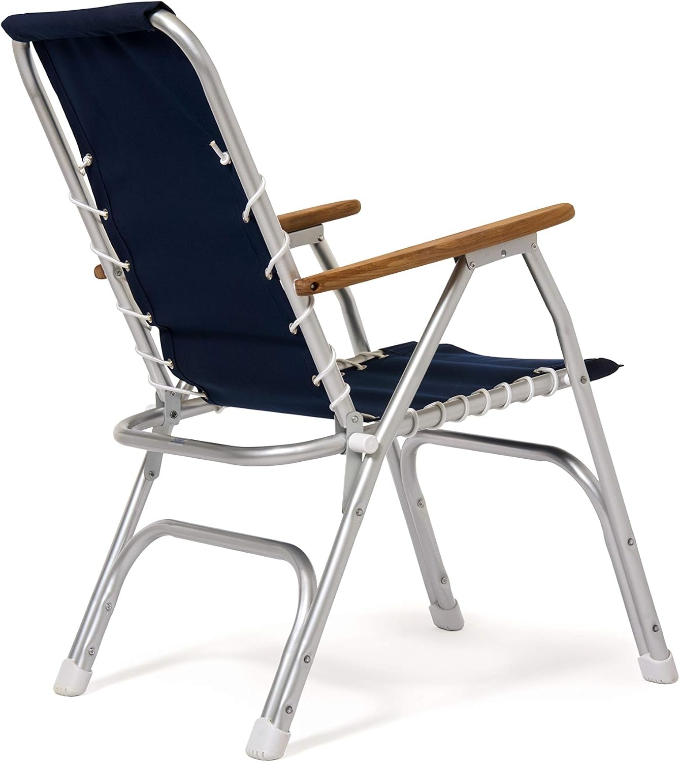 High Back Navy Blue Deck Chair, Boat Chair, Folding, Anodized, Aluminium, Model M150NB