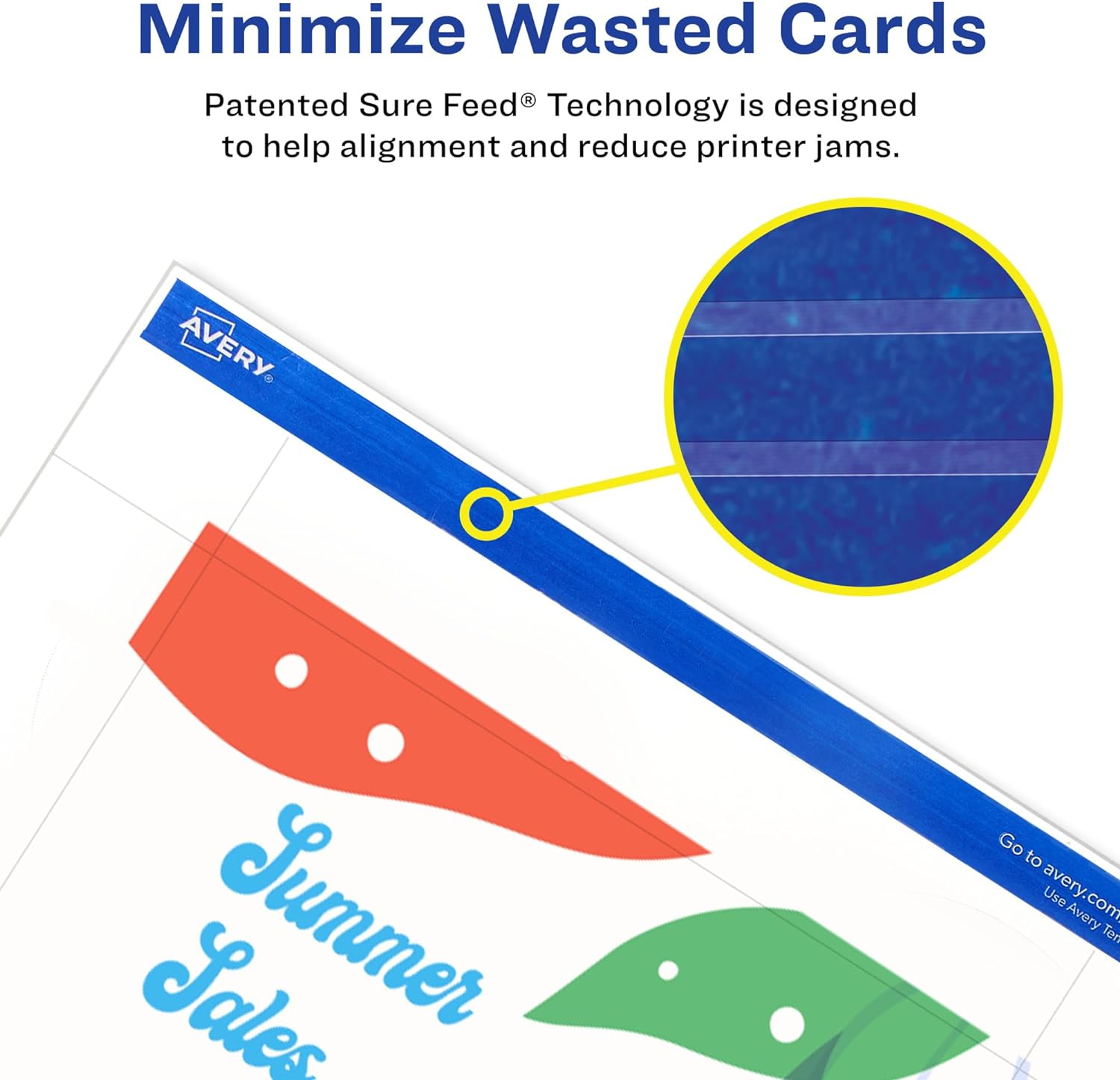 Avery Printable Postcards with Sure Feed Technology, 4' x 6', White, 6 Packs, 100 Cards per Pack, 200 Blank Postcards for Laser Printers Total (15389)