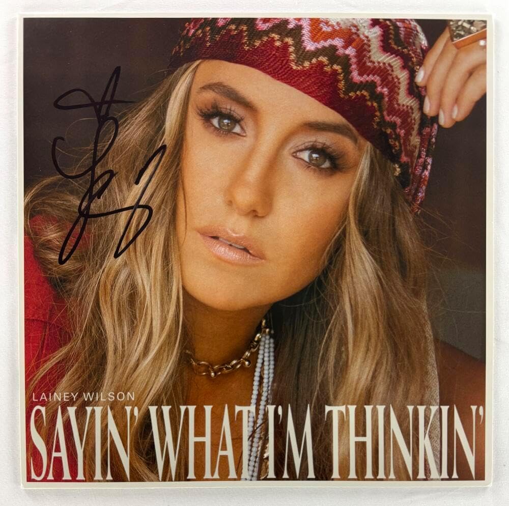 Lainey Wilson Signed Autograph Album Vinyl Record LP - Sayin' What I'm Thinkin' B with Beckett Authentication BAS COA - Country Music Beauty - Sexy Abby on Yellowstone - Tougher Sayin' What I'm Thinkin' Bell Bottom Country Whirlwind