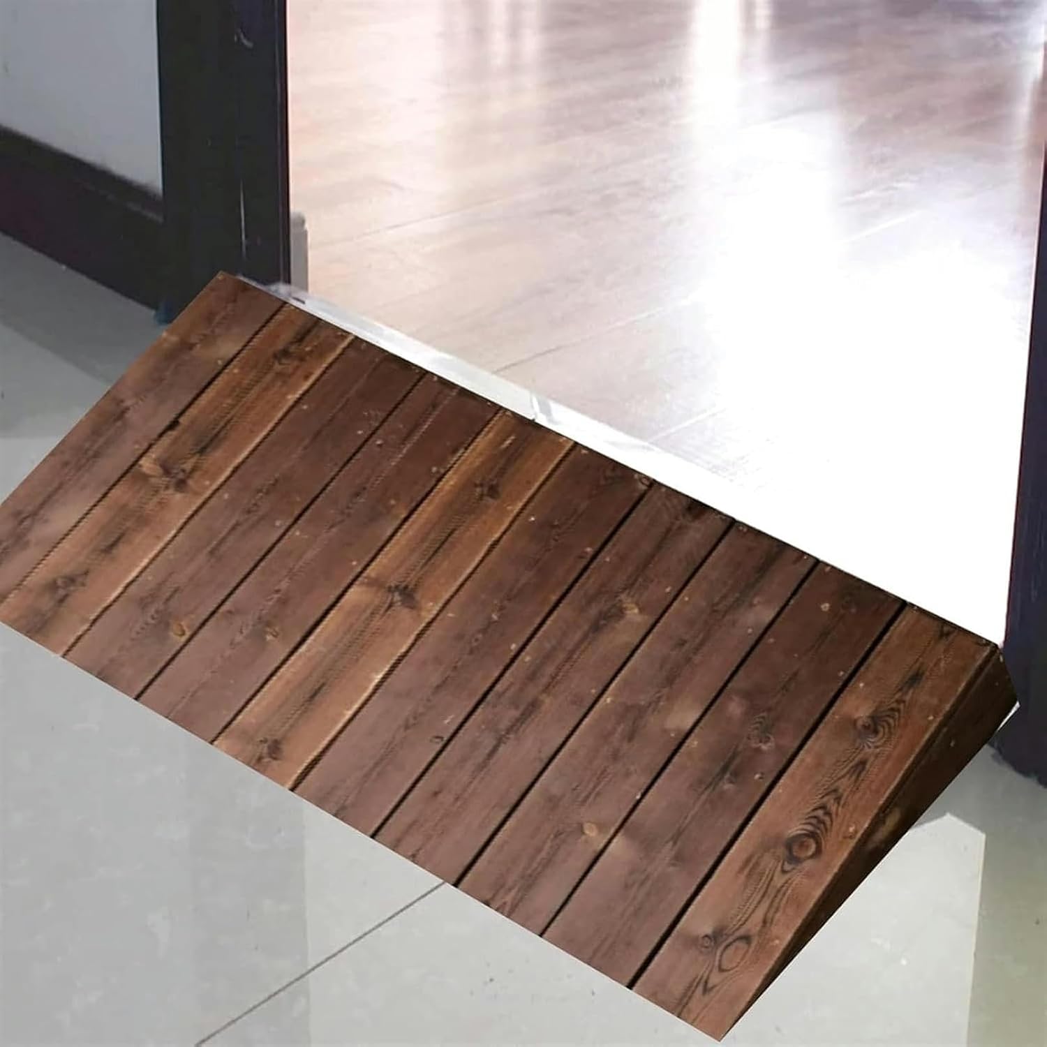 Threshold Ramp, Wooden Threshold Ramp for Doorways, 4inch 7inch 8inch 10inch Rise Portable Non Slip Curb Ramps Entrance Ramps for Wheelchairs/Steps/Driveway