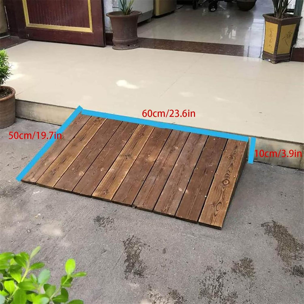 4' 7' 8' 10' 12' Rise Wheelchair Ramps for Transition Doorways,Driveways,Steps,Garages, Wood Home Threshold Ramps for Walkers/Motorcycle/Disabled Chair, Non-Skid Surface (Size : 60x50x10cm)
