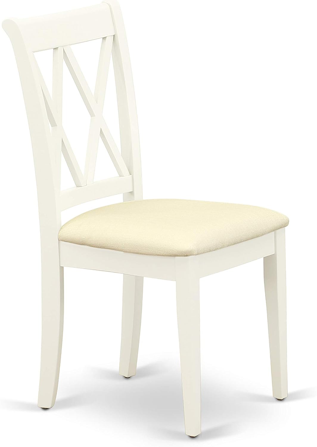 East West Furniture Antique 3-Piece Dining Set with Round Table in Linen White