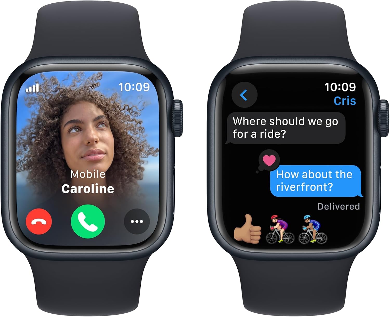 Apple Watch Series 9 [GPS + Cellular 41mm] Midnight Aluminum Case with Midnight Sport Band S/M (Renewed)