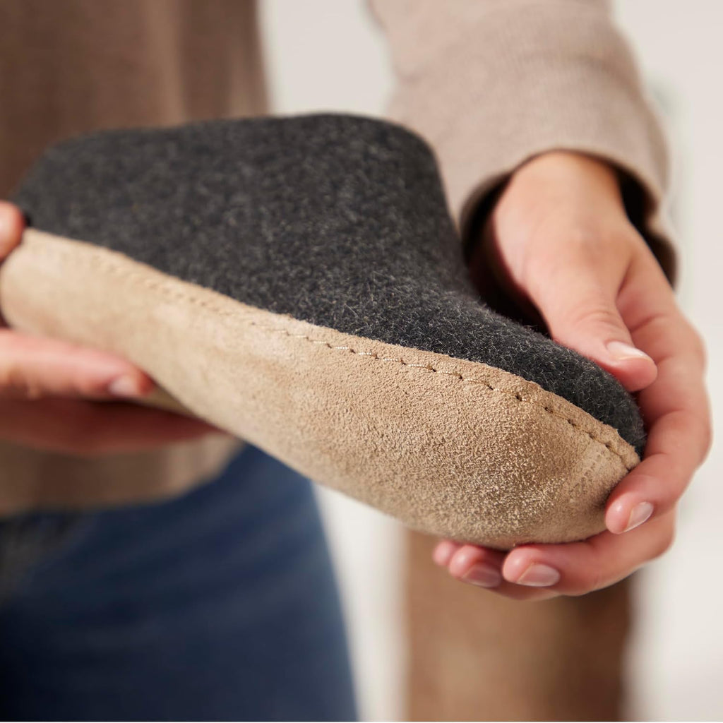Glerups 100% quality wool mix Slipper with leather sole - Unisex Slip-on