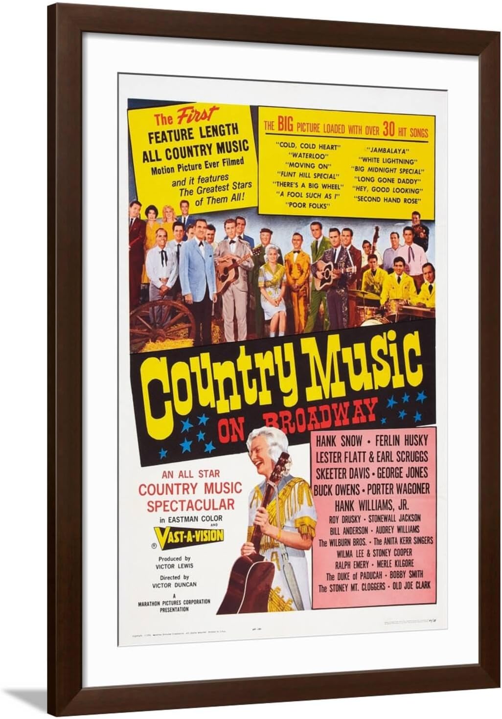 ART.COM Wall Art Print Country Music on Broadway on Brown Frame, 32' x 44'
