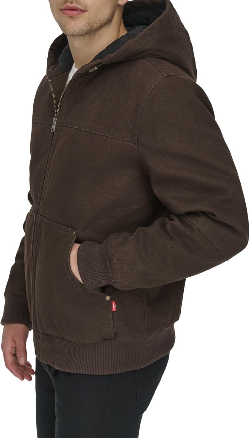 Levi's Men's Workwear Cotton Canvas Hooded Bomber Jacket