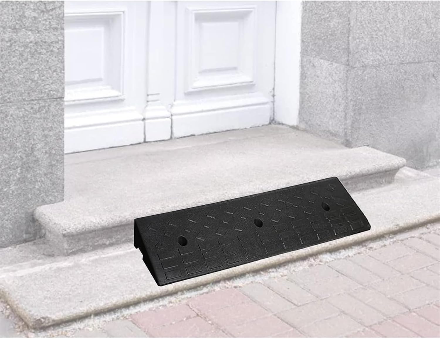 Ramps Threshold Ramp, 40inch / 100cm Wide Rubber Ramp for Wheelchairs Car Vehicle, 1.5inch / 2inch / 3inch / 4inch Rise, Curb Steps Doorways Threshold Ramps(4cm/1.6in)
