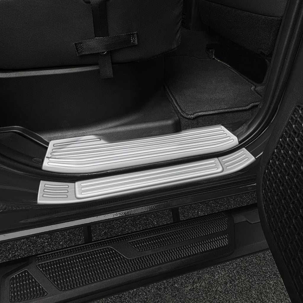 CTH for Toyota Tacoma 4-Door 2024-2026 Car Side Door Pedal Door Kick Protector Cover Trim Stainless Steel Car Accessories 8pcs (Interior + Exterior, Silver)