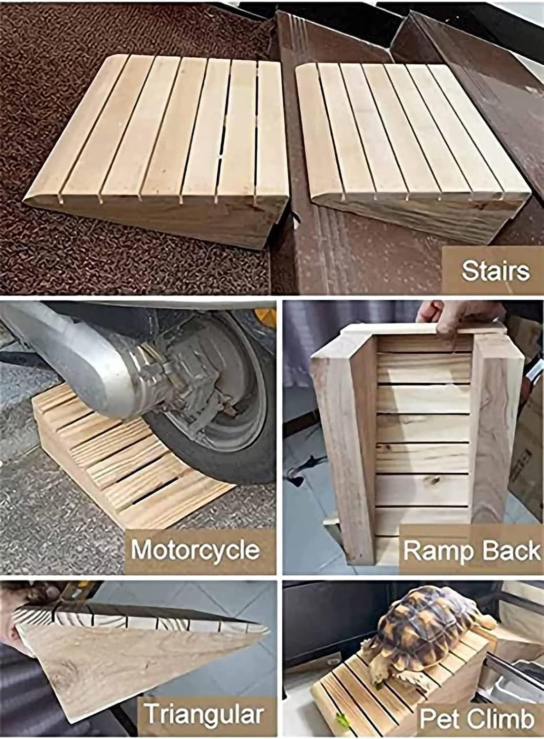 Threshold Ramp Wheelchair Ramp Wooden Threshold Ramp Anti-Slip Surface Handicap Ramps for Car Front Door Yard Scooter Ramp Kerb Ramps Anti-Slip (Size : 60x65x15cm)